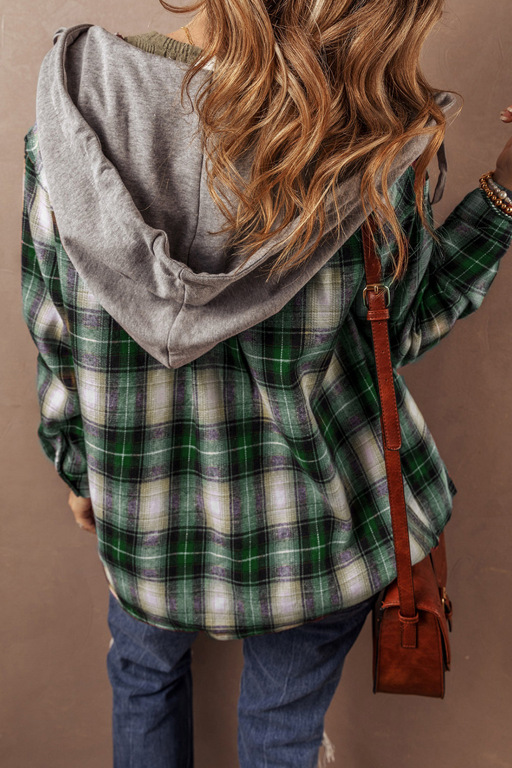 Signature Women’s Flannel Shirt Jacket with Hood – Green Luxe Edition