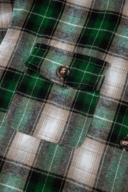 Signature Women’s Flannel Shirt Jacket with Hood – Green Luxe Edition