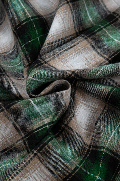 Signature Women’s Flannel Shirt Jacket with Hood – Green Luxe Edition