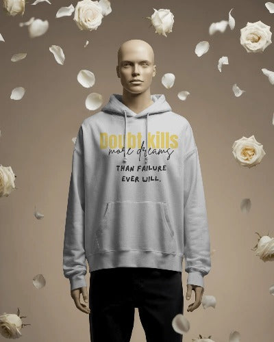 Doubt Kills Dreams White Regular Hoodie